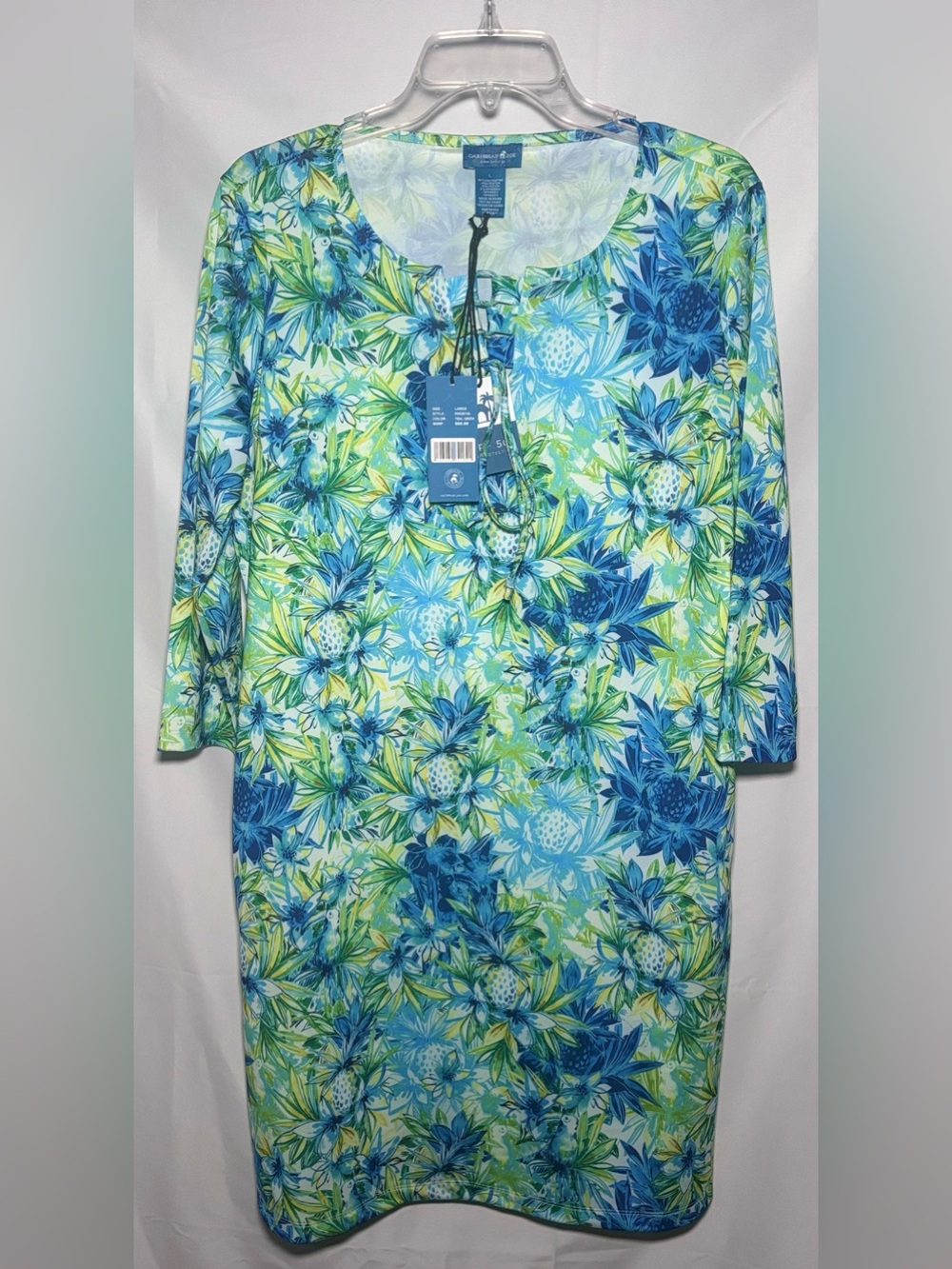 Caribbean Joe Tropical Tunic Dress UPF 50